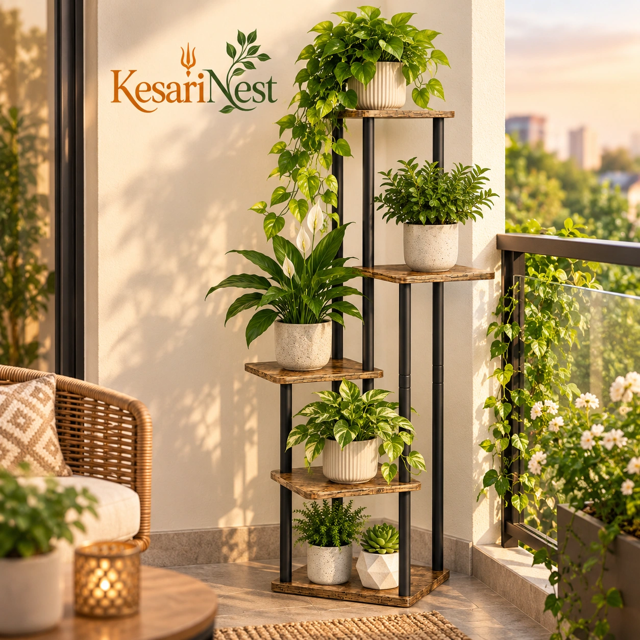 5-Tier Tall Metal Plant Stand for Plants view 5