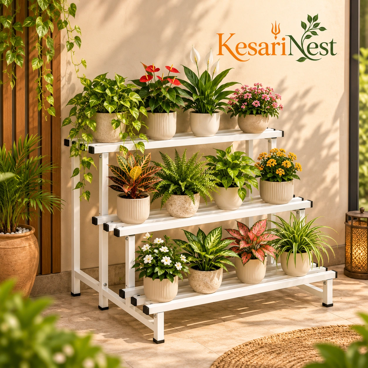 3-Tier Heavy Duty Metal Plant Stand view 7