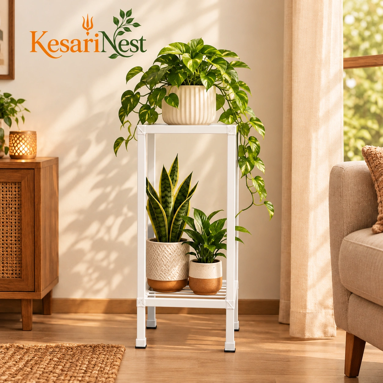 2-Tier Modern Metal Plant Stand — slide 4