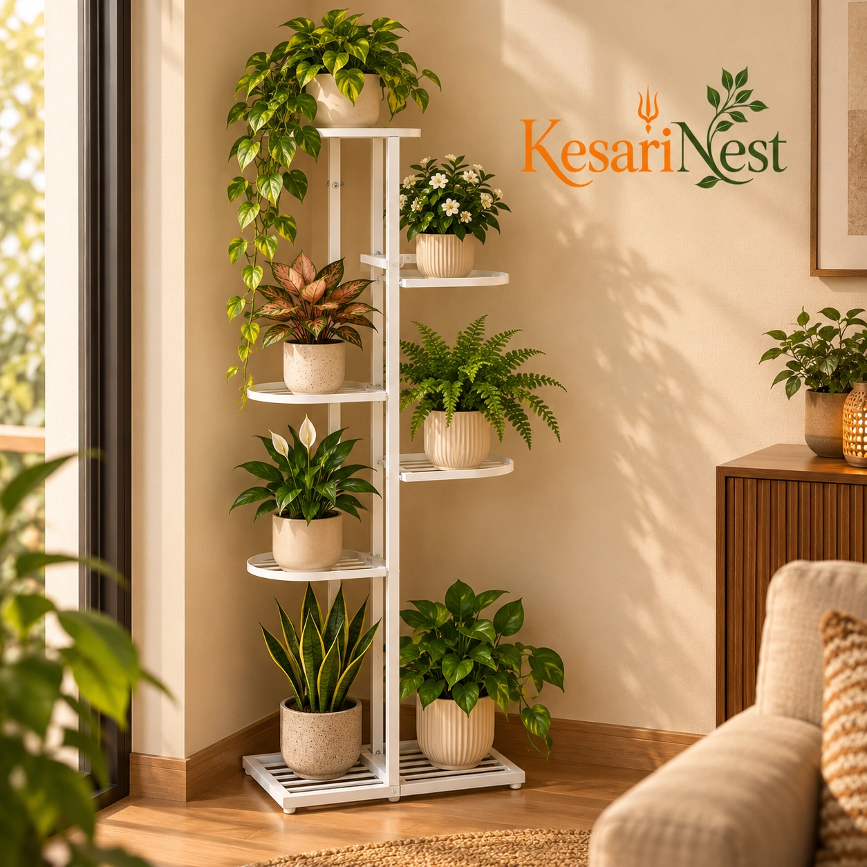 7-Tier Multi-Level Metal Plant Stand — slide 1