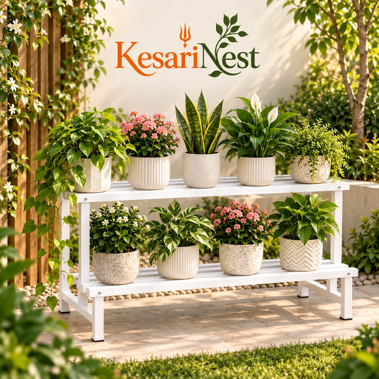 2-Tier Heavy Duty Metal Plant Stand — slide 4