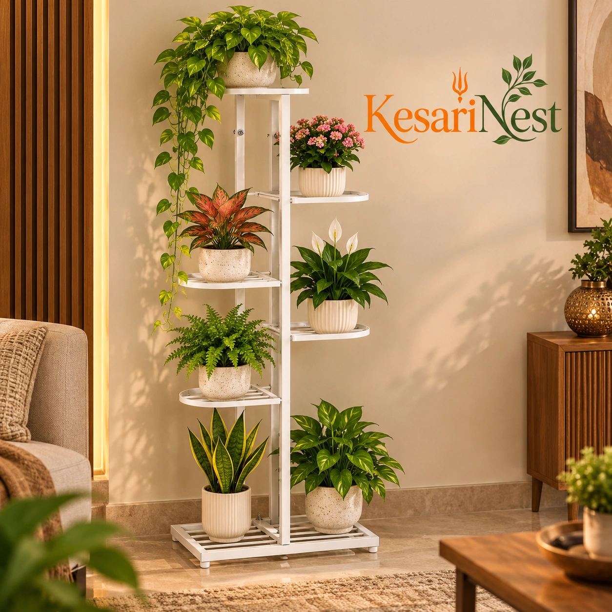 7-Tier Multi-Level Metal Plant Stand view 5